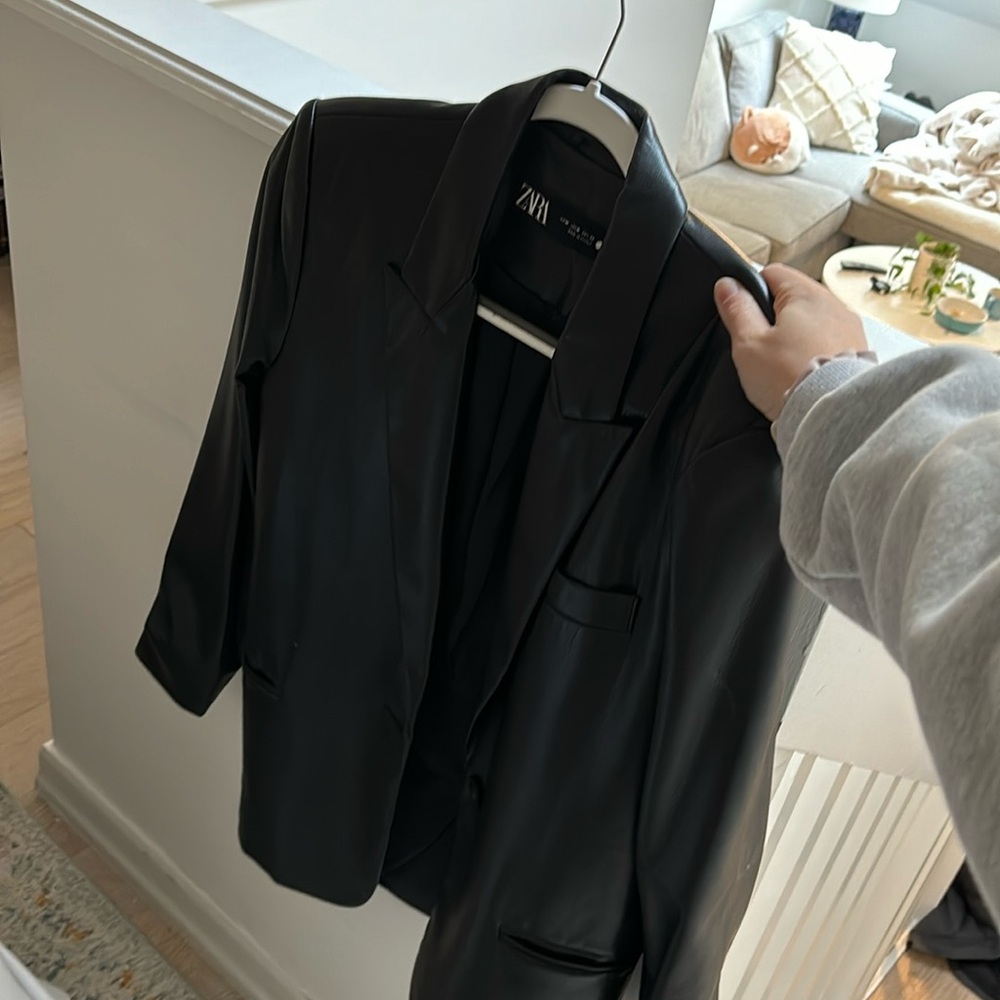 Zara leather blazer